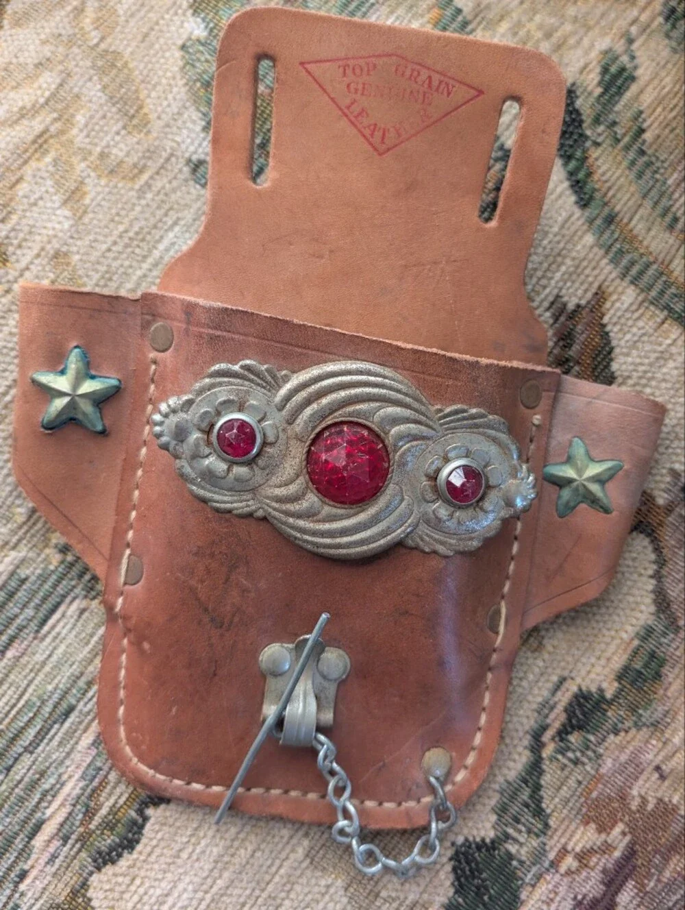 Vintage leather toy holster, cowboy dress up, rodeo playtime, Upcycle Project